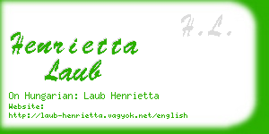 henrietta laub business card